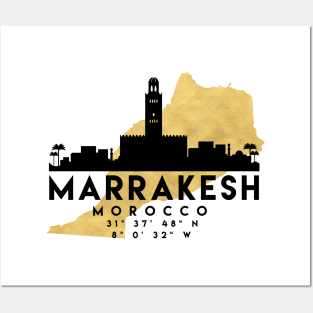 Marrakesh Morocco Skyline Map Art Posters and Art